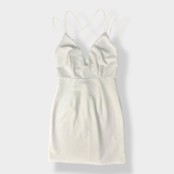 Tobie Bodycon White Open Back Mini Dress‎ Size S - Picture 1 of 7